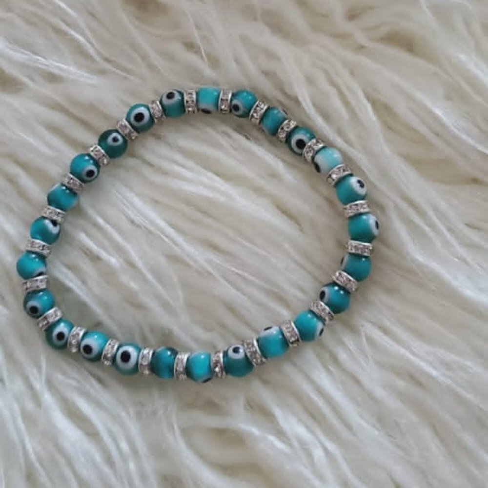 Turquoise BlueEye Beaded Bracelet 🌴